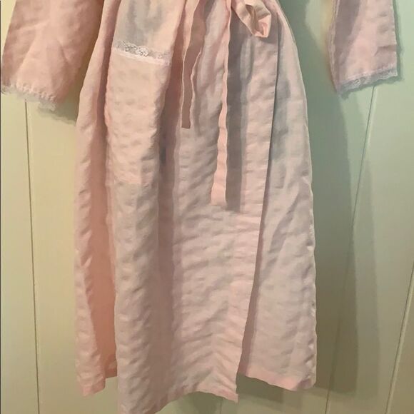 Vtg 80s/90s Cachet pink cotton/polyester robe - Picture 4 of 8